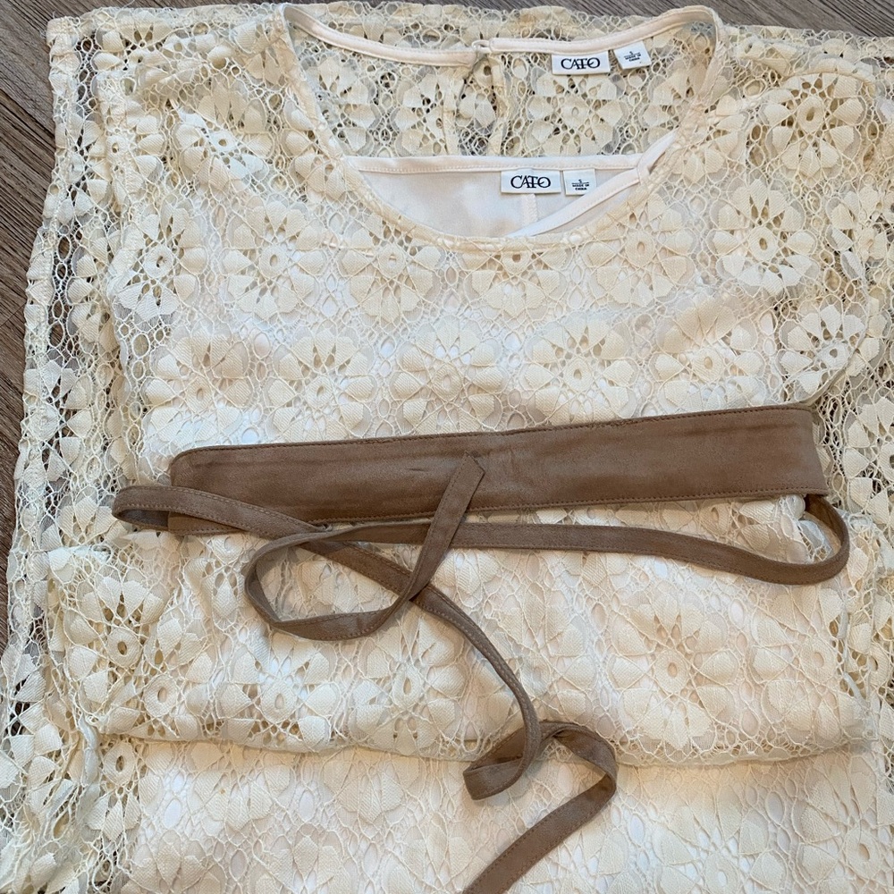 Elegant Cream Lace Maxi Dress - Picture 4 of 4